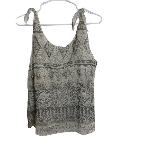 Converse One Star Layered Semi-Sheer Adjustable Tie Straps Grey & White Womens L - Picture 7 of 12